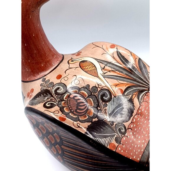 Very Large Hand-Painted 1960s Tonala Mexican Pottery Clay Duck 14.5" X 12" X 9" - Picture 12 of 16